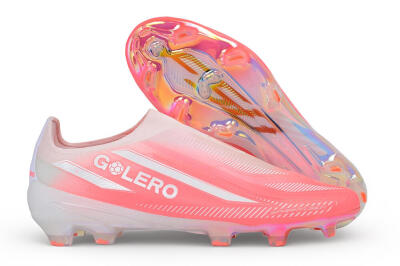 Adidas F50 Hyperfast Elite Laceless FG Firm Ground Soccer Cleats - Pink/Sunset Pink/Iridescent White