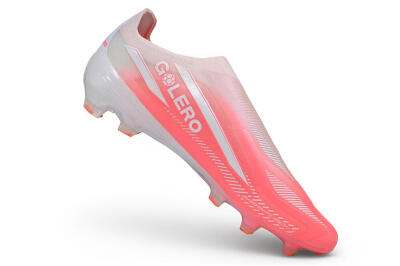 Adidas F50 Hyperfast Elite Laceless FG Firm Ground Soccer Cleats - Pink/Sunset Pink/Iridescent White