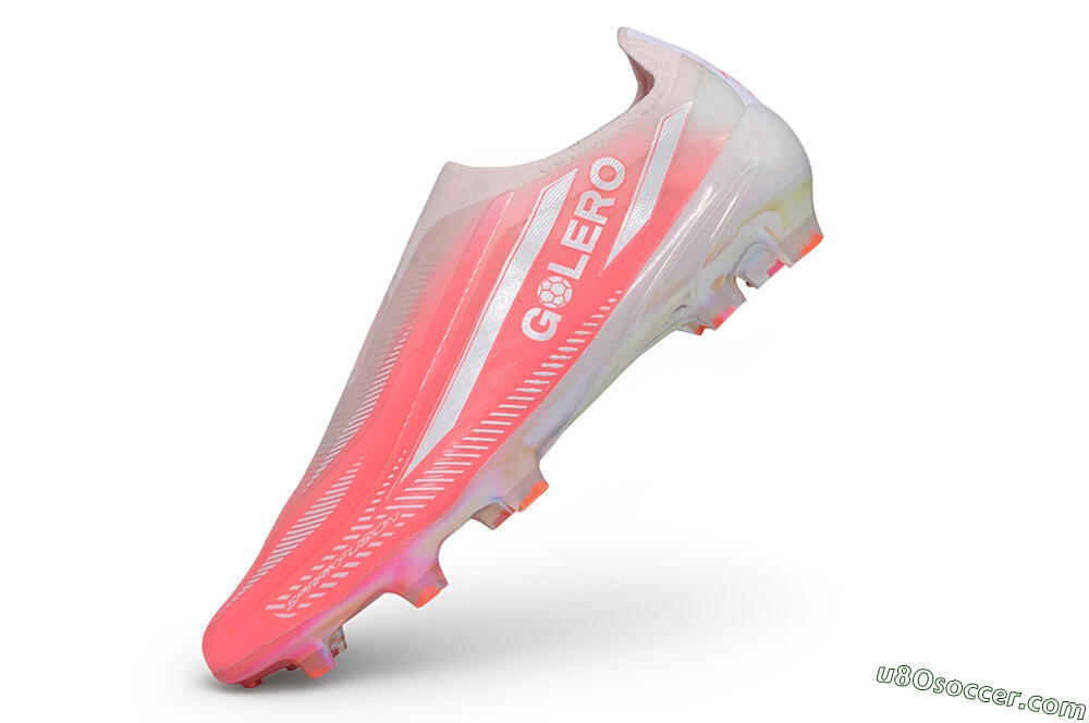 Adidas F50 Hyperfast Elite Laceless FG Firm Ground Soccer Cleats - Pink/Sunset Pink/Iridescent White 5