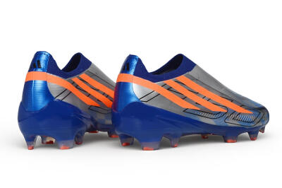 Adidas F50 Hyperfast Elite Laceless FG Firm Ground Soccer Cleats - Blue/Silver Metallic/Solar Red