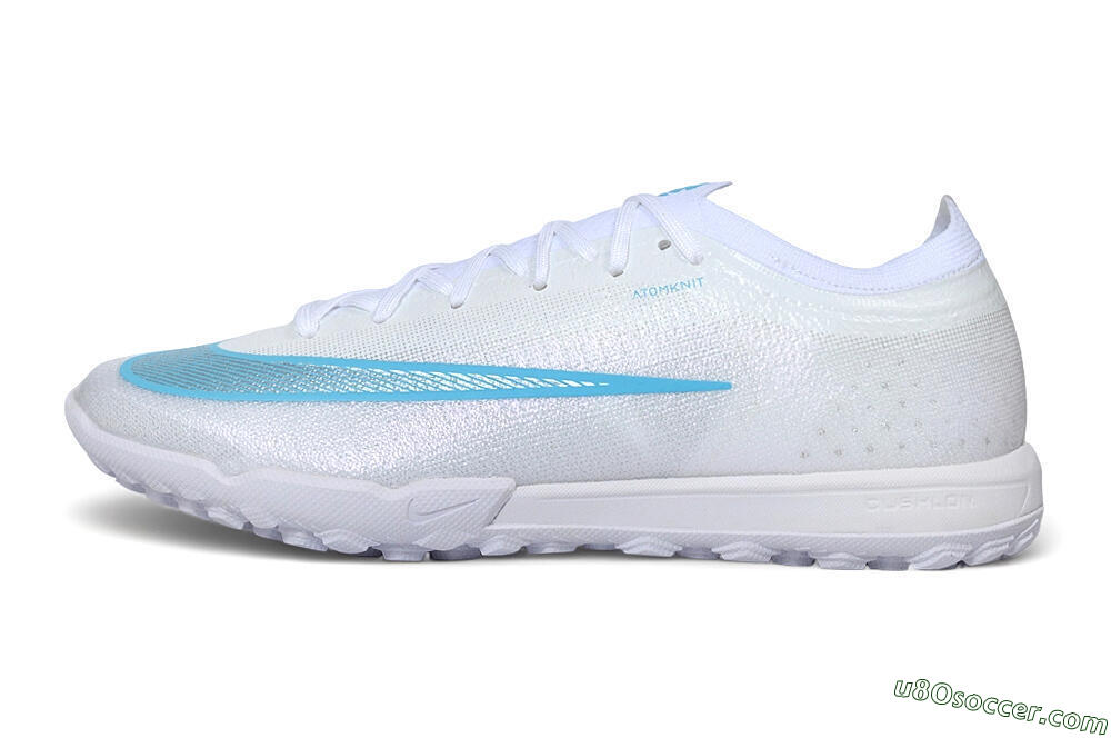 Nike Air Zoom Mercurial Vapor 17 Elite TF Artificial Turf Soccer Shoes - White/White/Baltic Blue 2