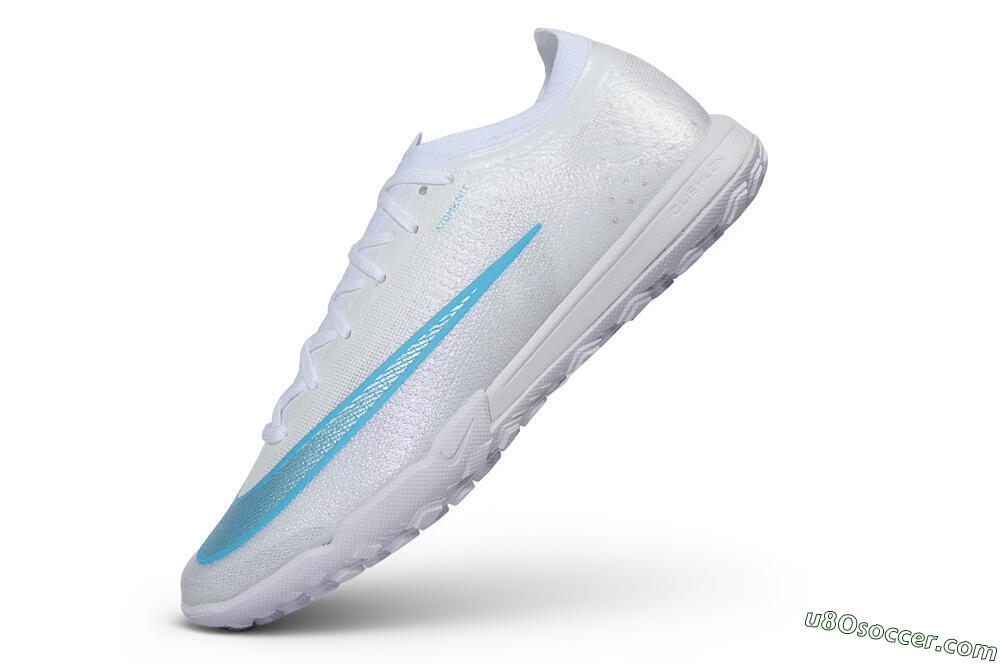 Nike Air Zoom Mercurial Vapor 17 Elite TF Artificial Turf Soccer Shoes - White/White/Baltic Blue 5