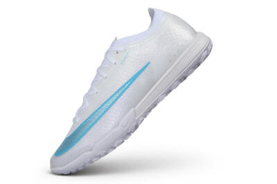 Nike Air Zoom Mercurial Vapor 17 Elite TF Artificial Turf Soccer Shoes - White/White/Baltic Blue