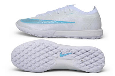 Nike Air Zoom Mercurial Vapor 17 Elite TF Artificial Turf Soccer Shoes - White/White/Baltic Blue