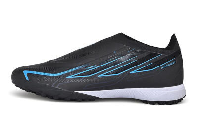 Adidas F50 Hyperfast Elite Laceless TF Artificial Turf Soccer Shoes - Black/Core Black/Lucid Blue