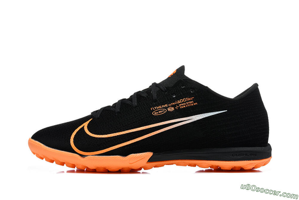 Nike Air Zoom Mercurial Superfly 11 Elite TF Artificial Turf Soccer Shoes - Black/Black/Total Orange 2