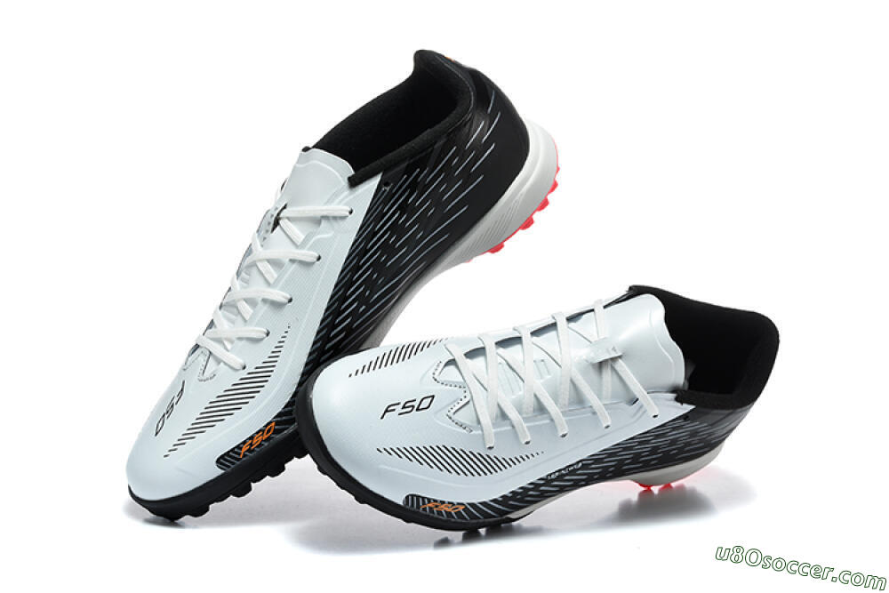 Adidas F50 Pro TF Artificial Turf Soccer Shoes - White/Core Black/Solar Red 6