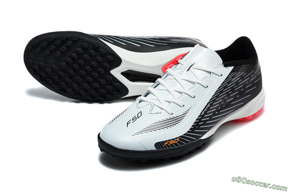 Adidas F50 Pro TF Artificial Turf Soccer Shoes - White/Core Black/Solar Red 3