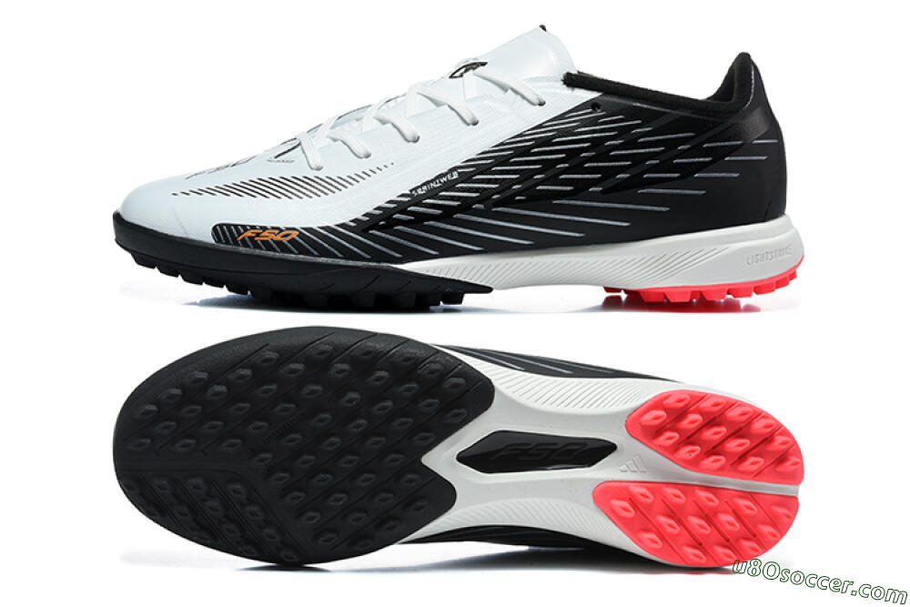 Adidas F50 Pro TF Artificial Turf Soccer Shoes - White/Core Black/Solar Red 0