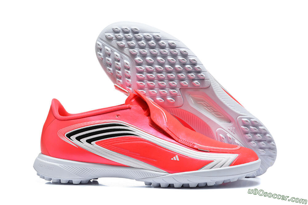 Adidas F50 Elite Laceless TF Artificial Turf Soccer Shoes - Red/Solar Red/White 1