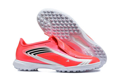 Adidas F50 Elite Laceless TF Artificial Turf Soccer Shoes - Red/Solar Red/White