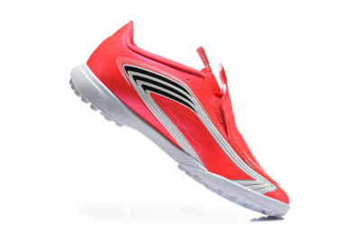 Adidas F50 Elite Laceless TF Artificial Turf Soccer Shoes - Red/Solar Red/White