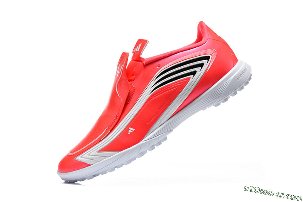 Adidas F50 Elite Laceless TF Artificial Turf Soccer Shoes - Red/Solar Red/White 8