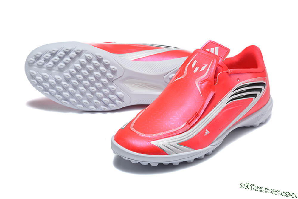 Adidas F50 Elite Laceless TF Artificial Turf Soccer Shoes - Red/Solar Red/White 3
