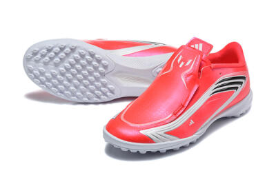 Adidas F50 Elite Laceless TF Artificial Turf Soccer Shoes - Red/Solar Red/White