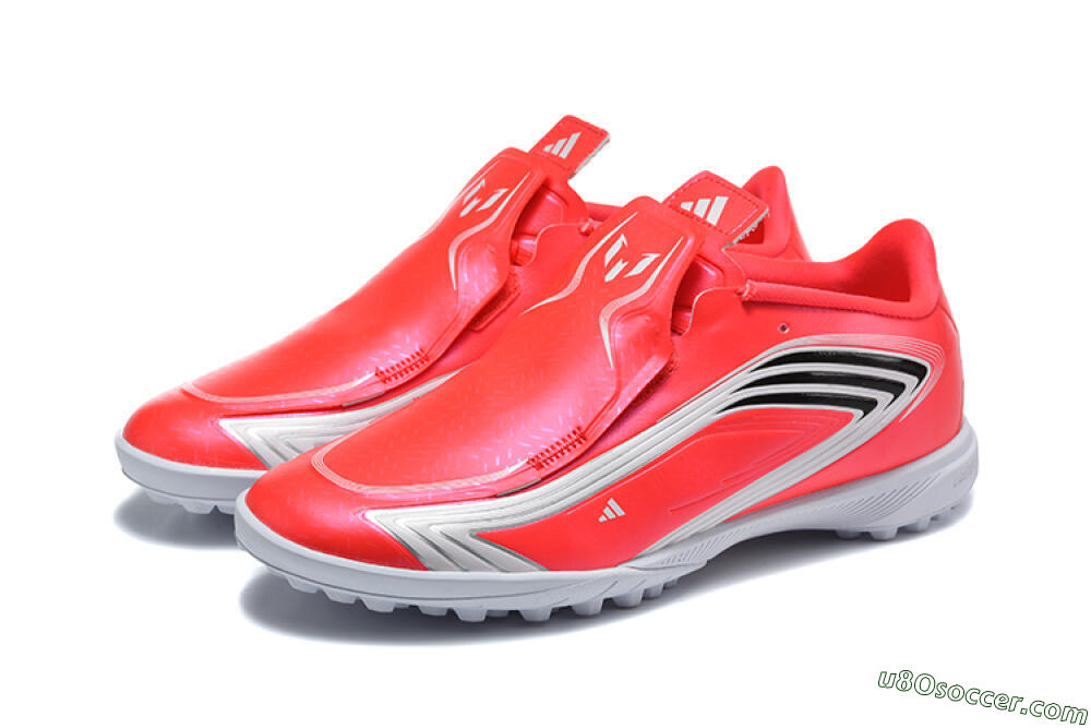 Adidas F50 Elite Laceless TF Artificial Turf Soccer Shoes - Red/Solar Red/White 5
