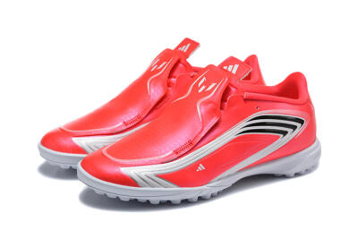 Adidas F50 Elite Laceless TF Artificial Turf Soccer Shoes - Red/Solar Red/White