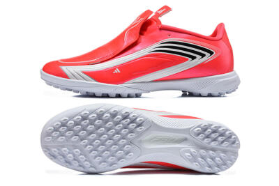 Adidas F50 Elite Laceless TF Artificial Turf Soccer Shoes - Red/Solar Red/White