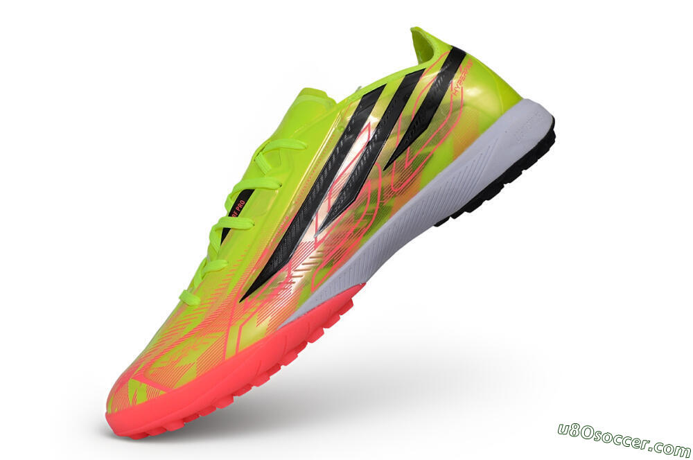 Adidas F50 Hyperfast Pro TF Artificial Turf Soccer Shoes - Yellow/Solar Yellow/Lucid Pink 5