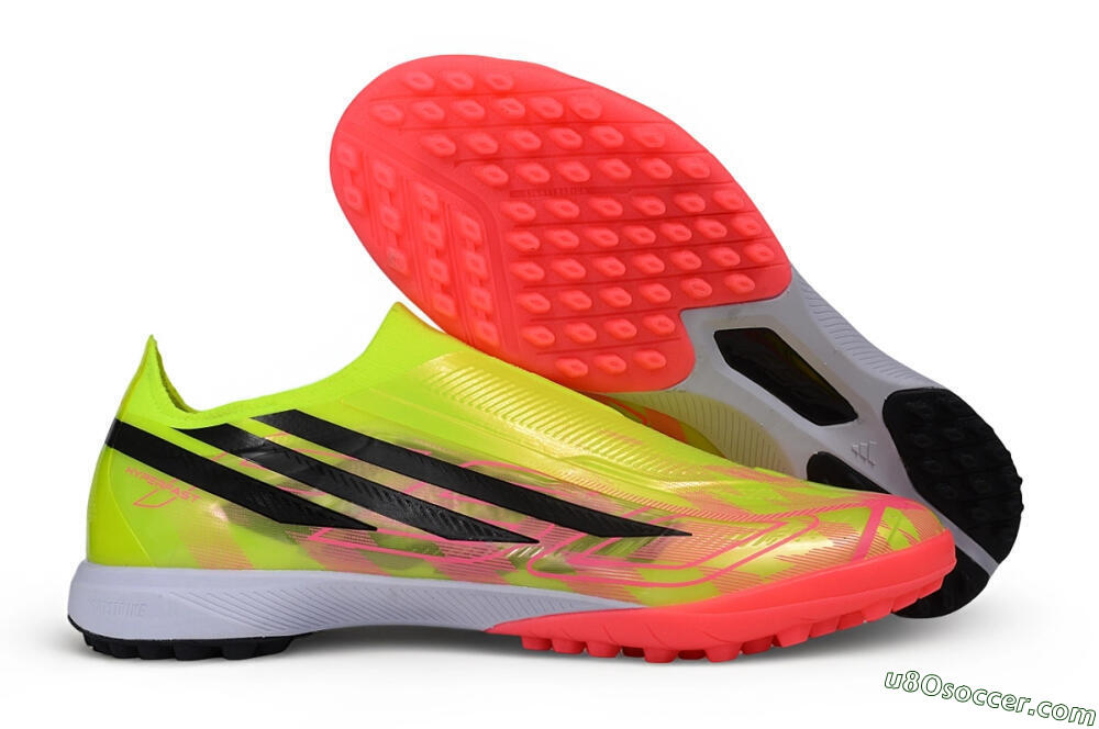 Adidas F50 Hyperfast Elite Laceless TF Artificial Turf Soccer Shoes - Yellow/Volt/Solar Red 1