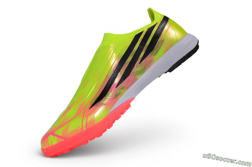 Adidas F50 Hyperfast Elite Laceless TF Artificial Turf Soccer Shoes - Yellow/Volt/Solar Red 5