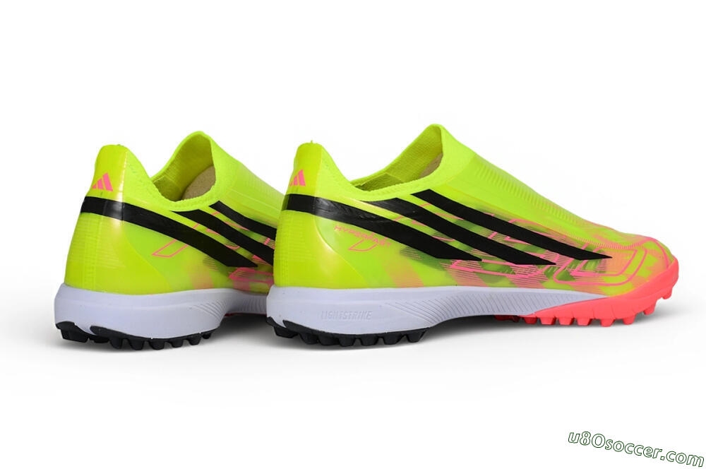Adidas F50 Hyperfast Elite Laceless TF Artificial Turf Soccer Shoes - Yellow/Volt/Solar Red 6