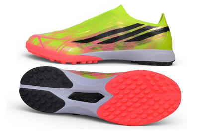 Adidas F50 Hyperfast Elite Laceless TF Artificial Turf Soccer Shoes - Yellow/Volt/Solar Red