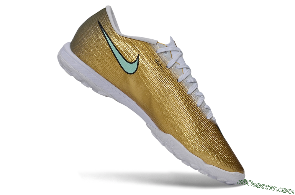 Nike Air Zoom Mercurial Superfly 11 Elite TF Artificial Turf Soccer Shoes - Gold/Metallic Gold/Mint Green 4