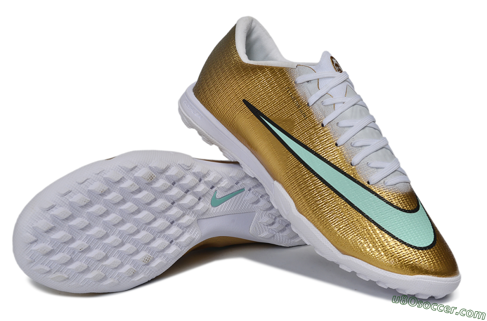 Nike Air Zoom Mercurial Superfly 11 Elite TF Artificial Turf Soccer Shoes - Gold/Metallic Gold/Mint Green 3