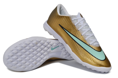 Nike Air Zoom Mercurial Superfly 11 Elite TF Artificial Turf Soccer Shoes - Gold/Metallic Gold/Mint Green
