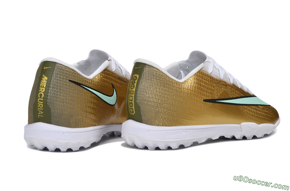 Nike Air Zoom Mercurial Superfly 11 Elite TF Artificial Turf Soccer Shoes - Gold/Metallic Gold/Mint Green 6