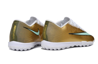 Nike Air Zoom Mercurial Superfly 11 Elite TF Artificial Turf Soccer Shoes - Gold/Metallic Gold/Mint Green