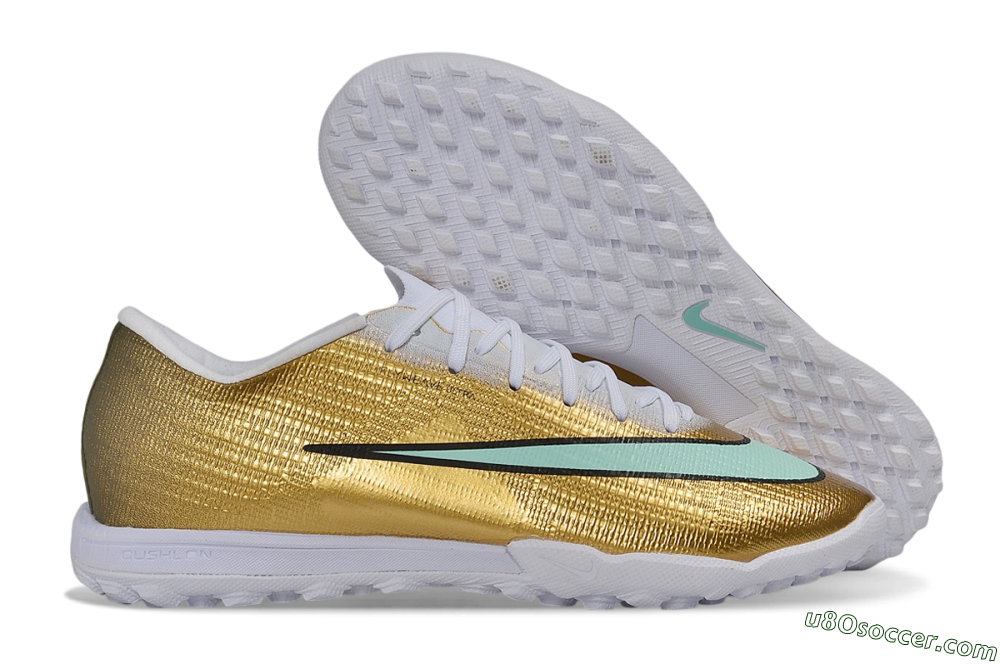 Nike Air Zoom Mercurial Superfly 11 Elite TF Artificial Turf Soccer Shoes - Gold/Metallic Gold/Mint Green 1