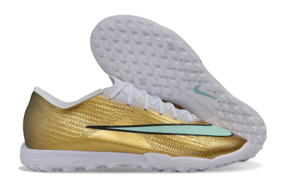 Nike Air Zoom Mercurial Superfly 11 Elite TF Artificial Turf Soccer Shoes - Gold/Metallic Gold/Mint Green