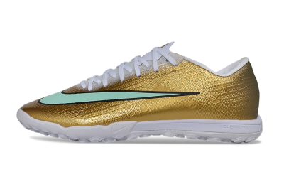 Nike Air Zoom Mercurial Superfly 11 Elite TF Artificial Turf Soccer Shoes - Gold/Metallic Gold/Mint Green