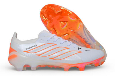 Adidas Predator 26 Elite FG Firm Ground Soccer Cleats - White/Cloud White/Solar Red