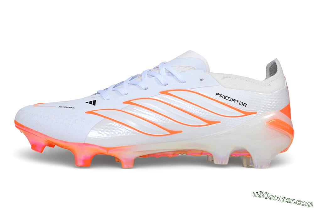 Adidas Predator 26 Elite FG Firm Ground Soccer Cleats - White/Cloud White/Solar Red 2