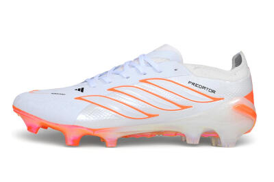 Adidas Predator 26 Elite FG Firm Ground Soccer Cleats - White/Cloud White/Solar Red