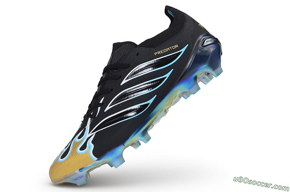 Adidas Predator 26 Elite FG Firm Ground Soccer Cleats - Black/Core Black/Metallic Gold 5
