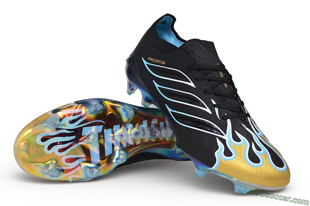 Adidas Predator 26 Elite FG Firm Ground Soccer Cleats - Black/Core Black/Metallic Gold 3