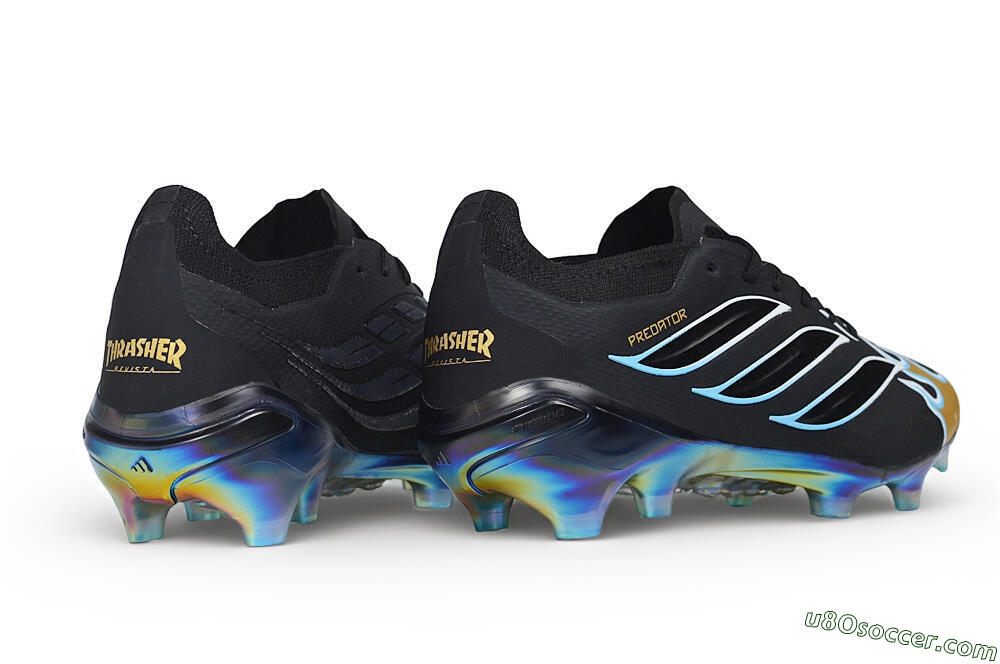 Adidas Predator 26 Elite FG Firm Ground Soccer Cleats - Black/Core Black/Metallic Gold 6