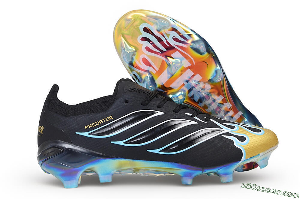 Adidas Predator 26 Elite FG Firm Ground Soccer Cleats - Black/Core Black/Metallic Gold 1