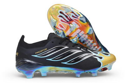 Adidas Predator 26 Elite FG Firm Ground Soccer Cleats - Black/Core Black/Metallic Gold