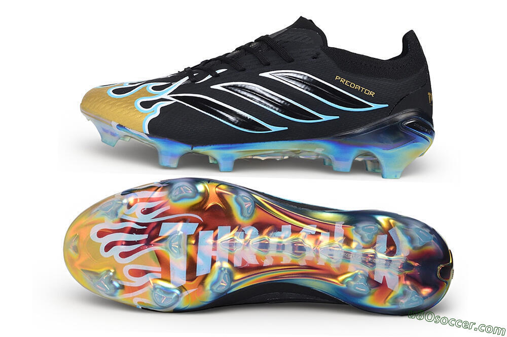 Adidas Predator 26 Elite FG Firm Ground Soccer Cleats - Black/Core Black/Metallic Gold 0