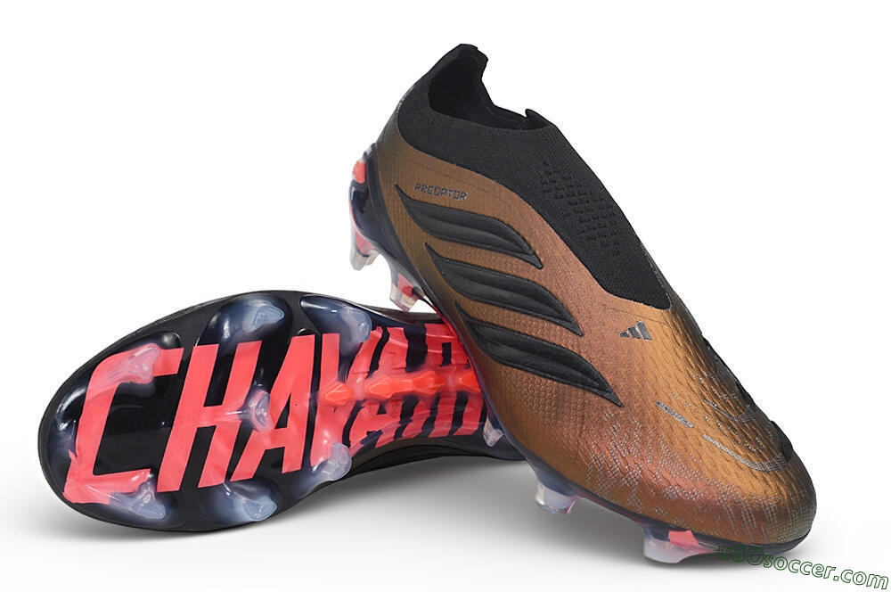 Adidas Predator 26 Elite Laceless FG Firm Ground Soccer Cleats - Bronze/Metallic Bronze/Core Black 3