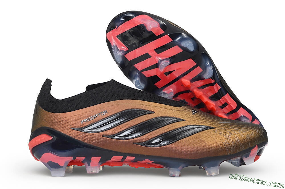 Adidas Predator 26 Elite Laceless FG Firm Ground Soccer Cleats - Bronze/Metallic Bronze/Core Black 1