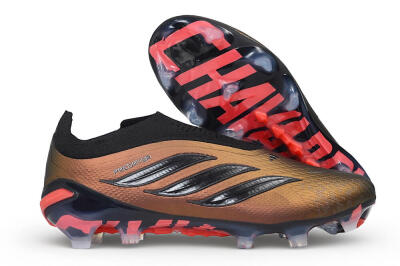 Adidas Predator 26 Elite Laceless FG Firm Ground Soccer Cleats - Bronze/Metallic Bronze/Core Black