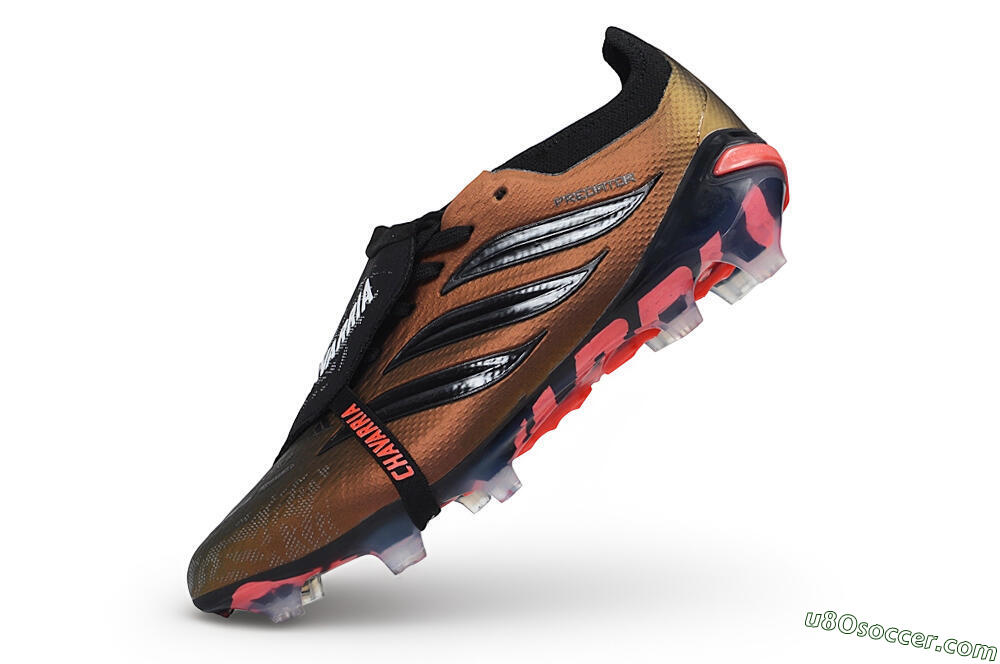 Adidas Predator 26 Elite Fold-Over Tongue FG Firm Ground Soccer Cleats - Bronze/Metallic Bronze/Core Black 5