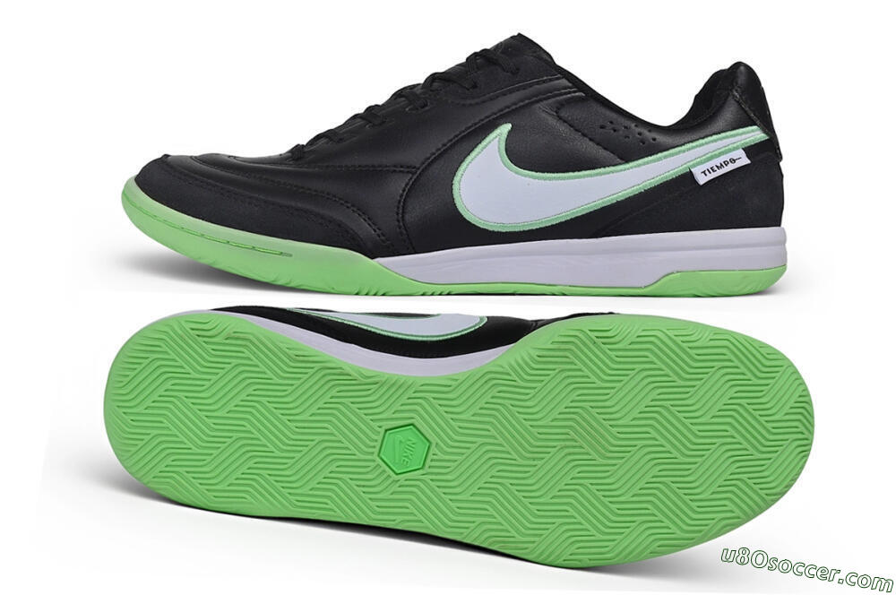 Nike Tiempo Legend SE IC Indoor & Futsal Soccer Shoes - Black/Black/Electric Green 0
