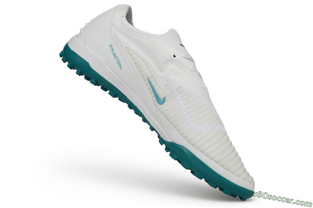 Nike Phantom 6 Elite Low TF Artificial Turf Soccer Shoes - White/Summit White/Jade Ice 4